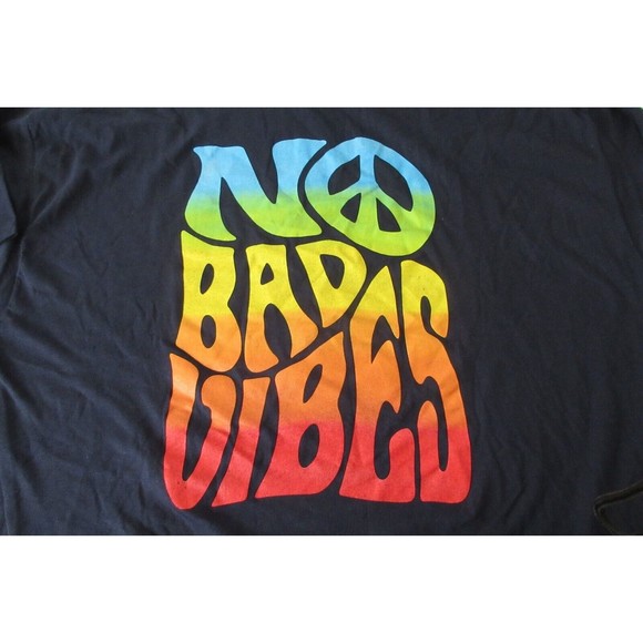NWOT Dom Adults Shirt Size 3XL Blue No Bad Vibes Graphic Short Sleeves Crew Neck - Picture 5 of 8